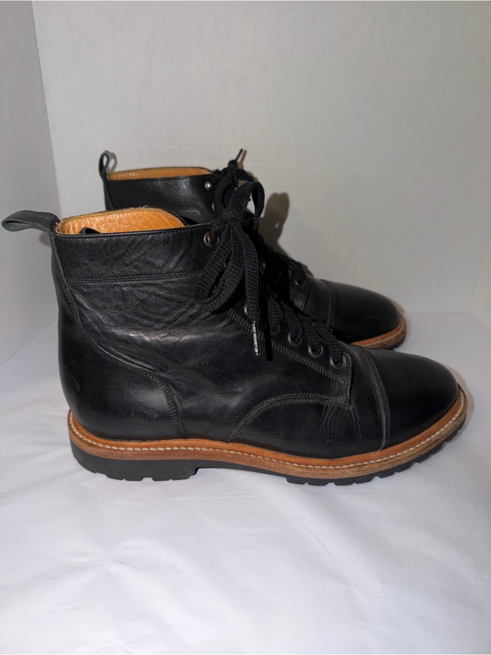 Taylor Stitch Moto Boots in Black Leather Sz Mens 10